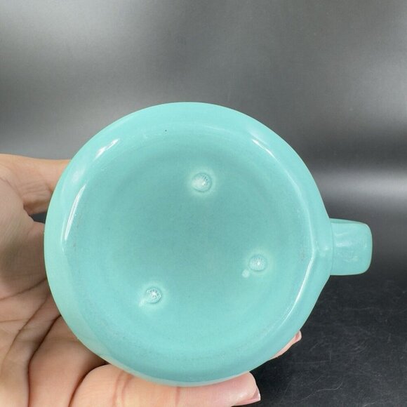 Metlox Poppytrail California Pottery Blue Green Turquoise Small Pitcher Carafe - Picture 4 of 11